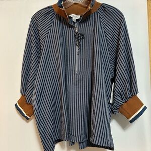 Striped Blue and Brown Men's Shirt